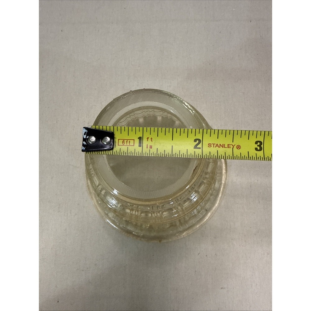 Vintage Clear  Glass Ribbed Gridded Shade 2 1/8" Fitter - Picture 2 of 8